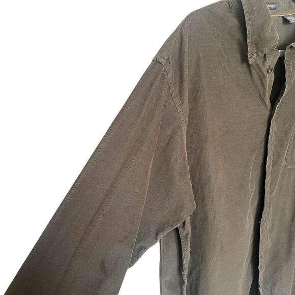 St. John's Bay Men's 21 Wale Corduroy Button Up Green Size XL - Picture 3 of 9